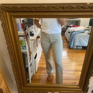 Low rise beige cotton pants